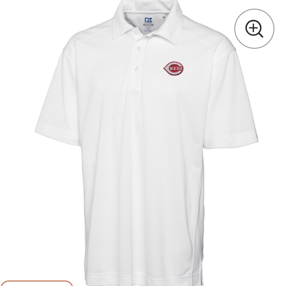 Cutter & Buck White and Red Polo Shirt Classic‎ Design